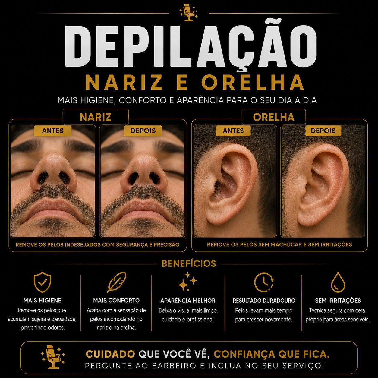 Depilação Nariz e Orelha