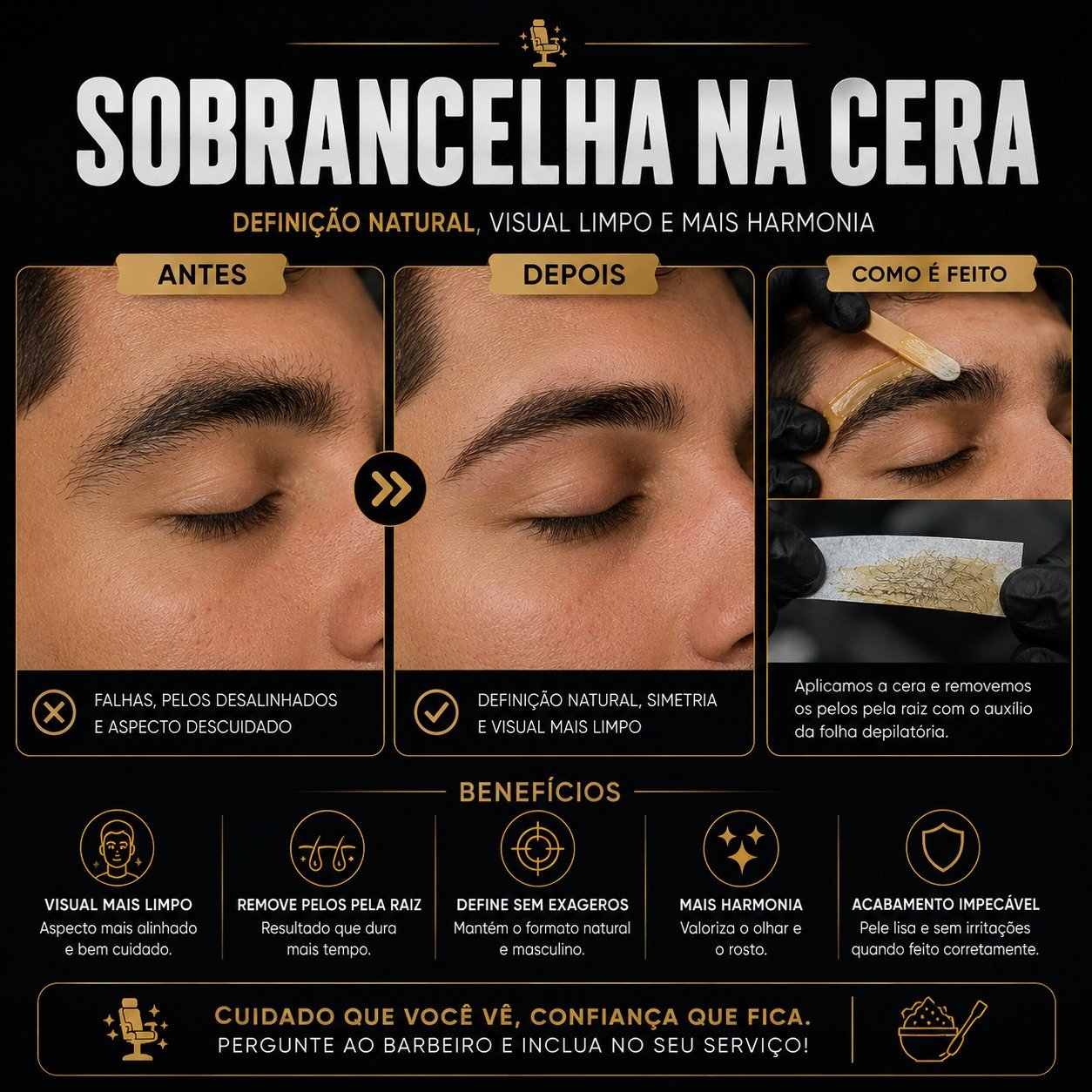 Sobrancelha na Cera